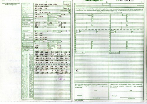 Originaler fahrzeugbrief - originaler,
